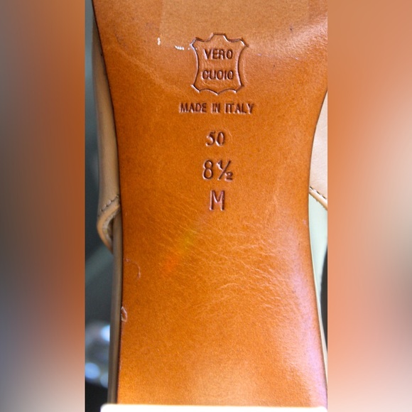 VIA SPIGA SLING BACK HEEL TAUPE 3 IN SIZE 8 1/2 M NEW Y2K MADE IN ITALY VINTAGE - Picture 6 of 7